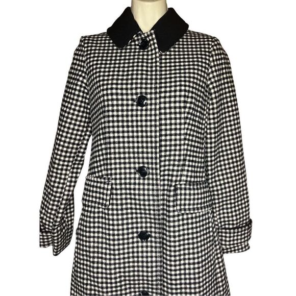 KATE SPADE NEW YORK Gingham Single Breasted Coat NWOT Size XS - Picture 4 of 8